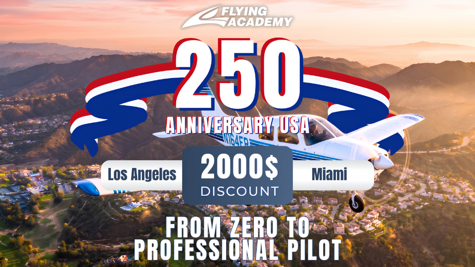 250 Anniversary USA zero to professional pilot offer with 2000 dollar discount